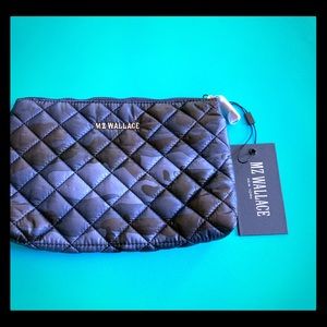 MZ Wallace Dark Blue Camo Savoy Pouch Cosmetic Bag